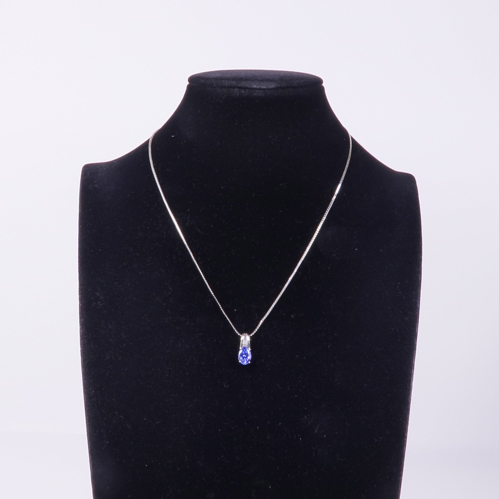 JEWELRY PT900/PT850鉑金Diamond/Tanzanite Necklace鑽石/坦桑石項鍊