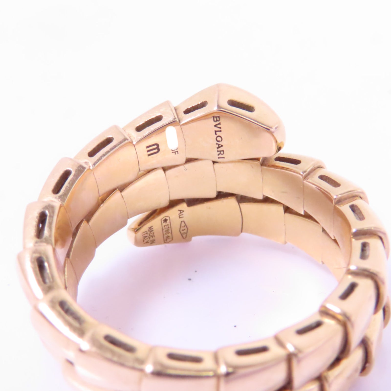BVLGARI 18K玫瑰金Serperti Viper Diamond Ring鑽石戒指US#5.5