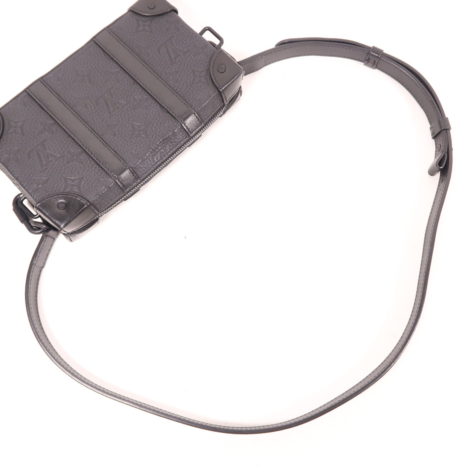 LOUIS VUITTON LV Soft Trunk Shoulder Bag M80224 Monogram Taurillon Black