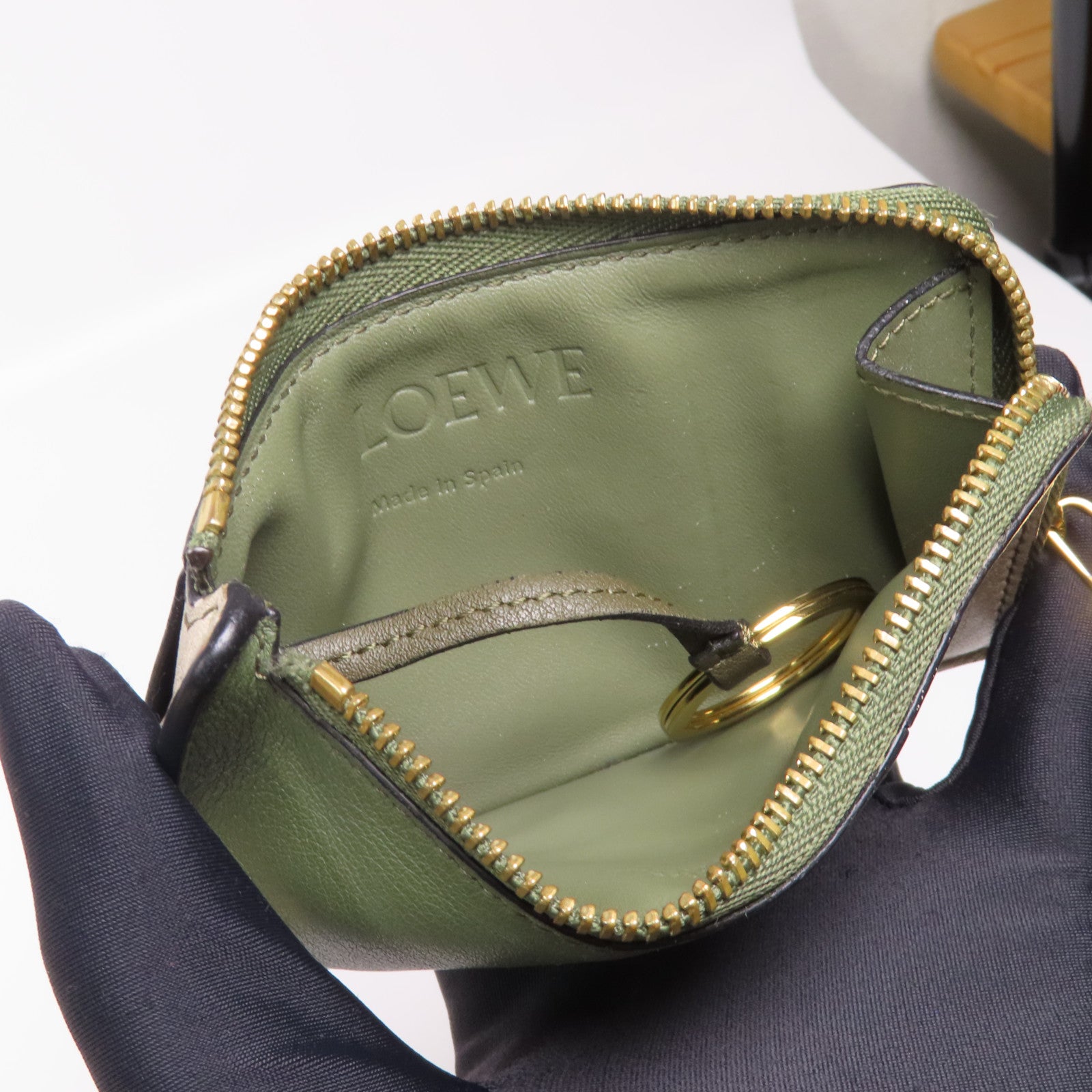 LOEWE 牛皮皮革Card Case金扣卡片套