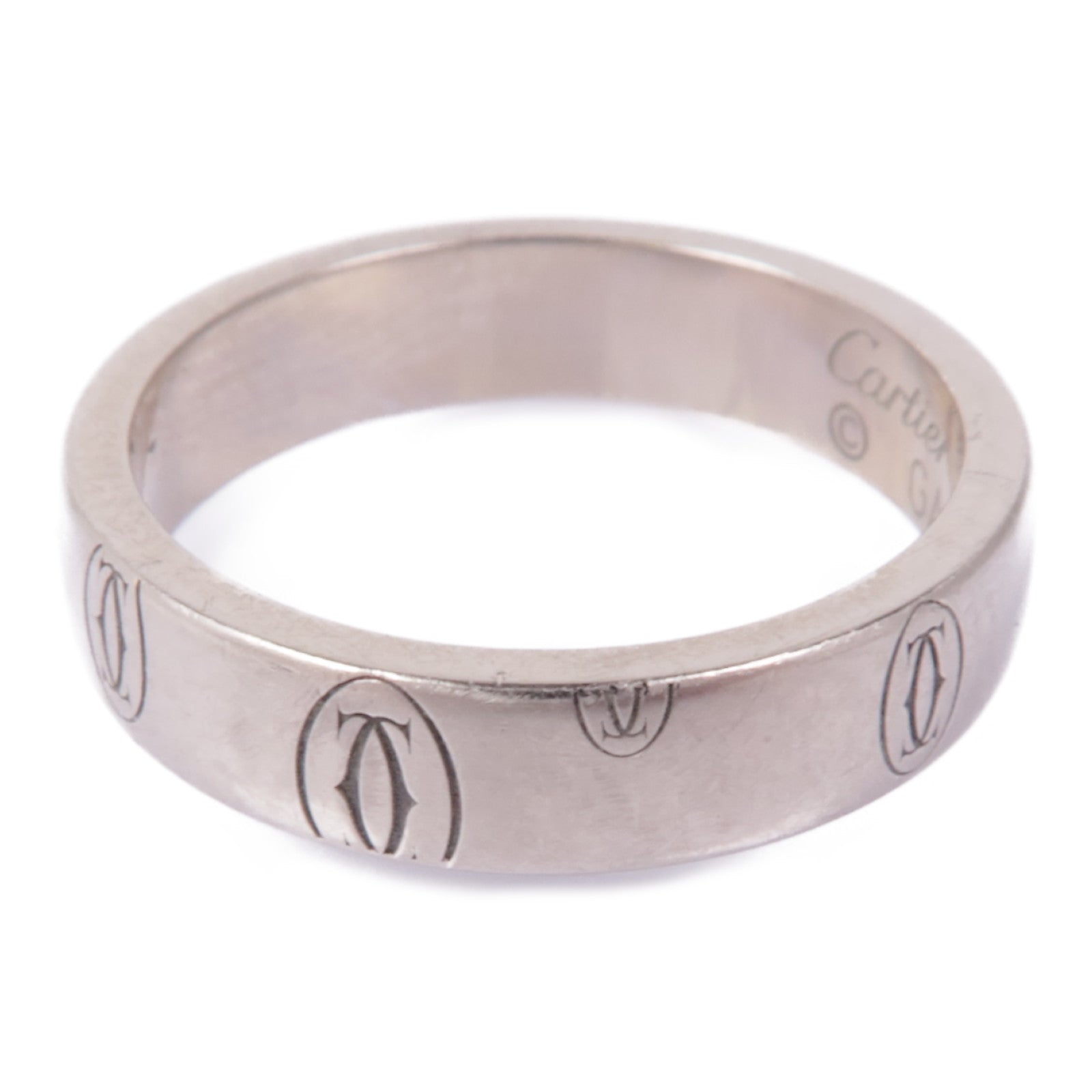 CARTIER 18K白金Logo de Cartier戒指Cartier#49/US#4.75