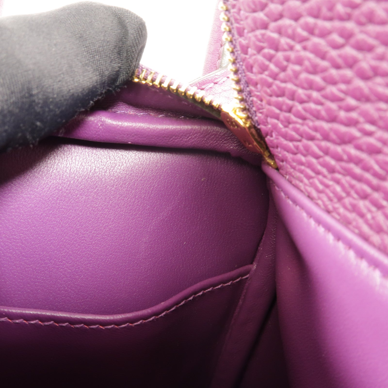 HERMES Clemence皮革Mini Lindy金扣手挽肩背兩用袋Anemone