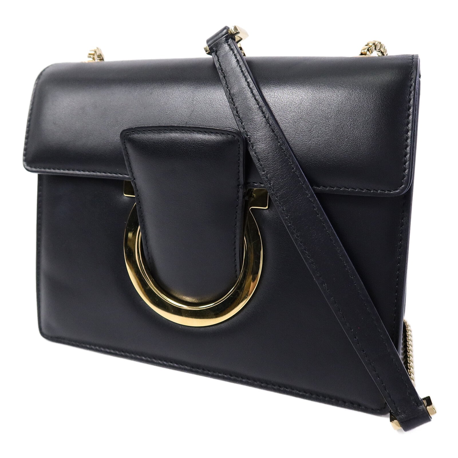 Salvatore Ferragamo 牛皮皮革Chain Shoulder Bag鏈帶肩背袋