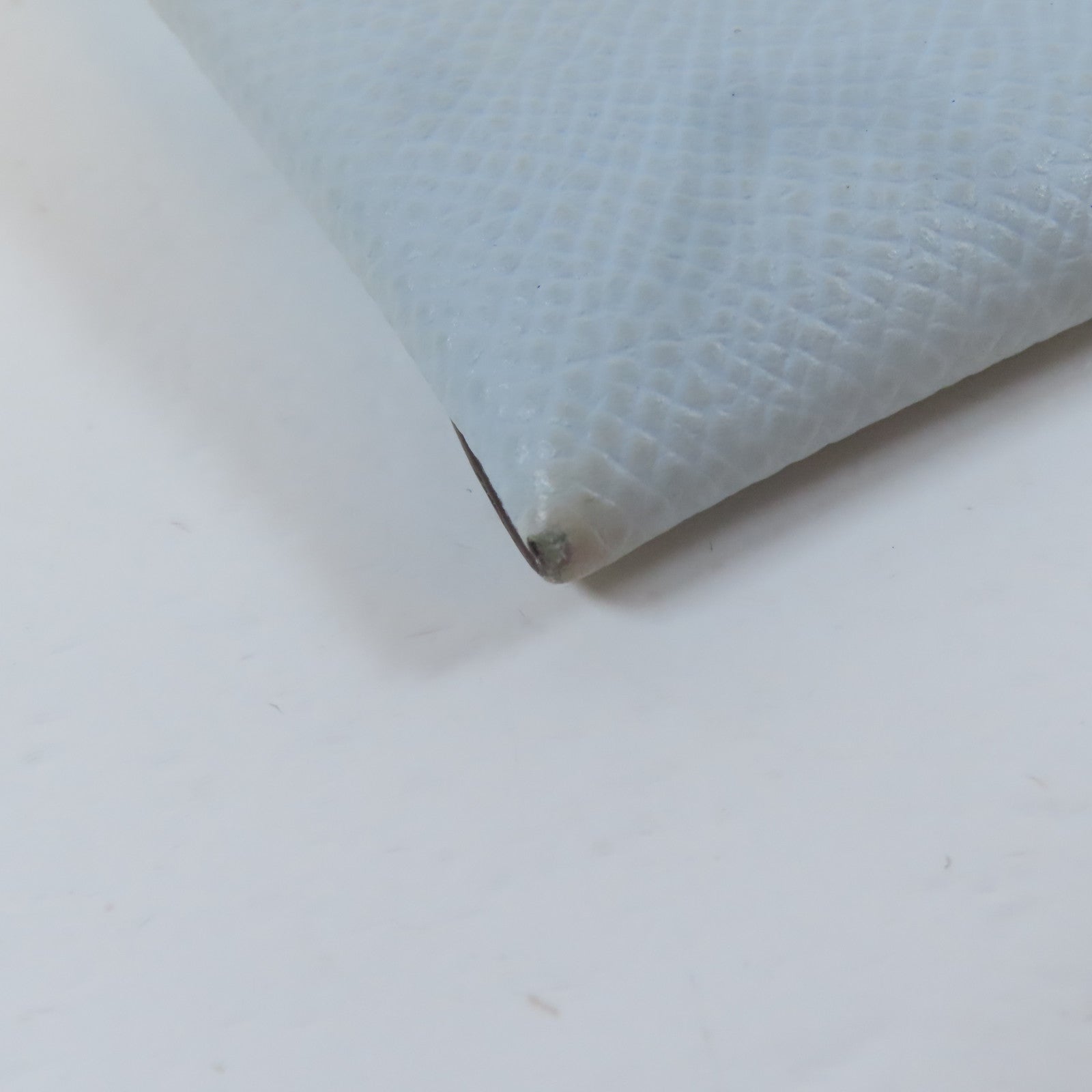 HERMES Epsom皮革Bastia銀扣零錢包Bleu Pale/聖杯藍