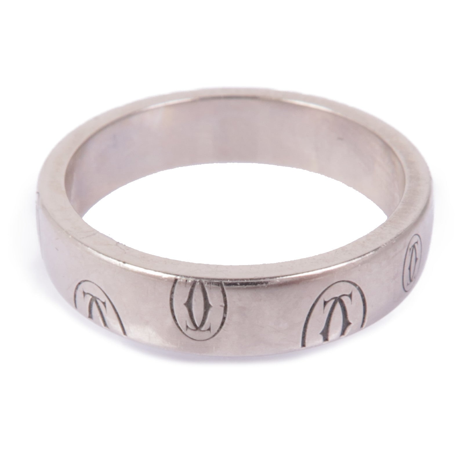 CARTIER 18K白金Logo de Cartier戒指Cartier#49/US#4.75