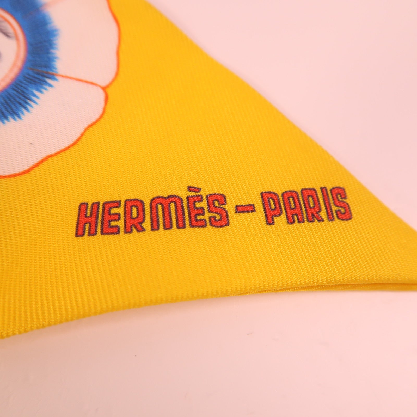 HERMES Twilly Scarf Scarves Silk Yellow