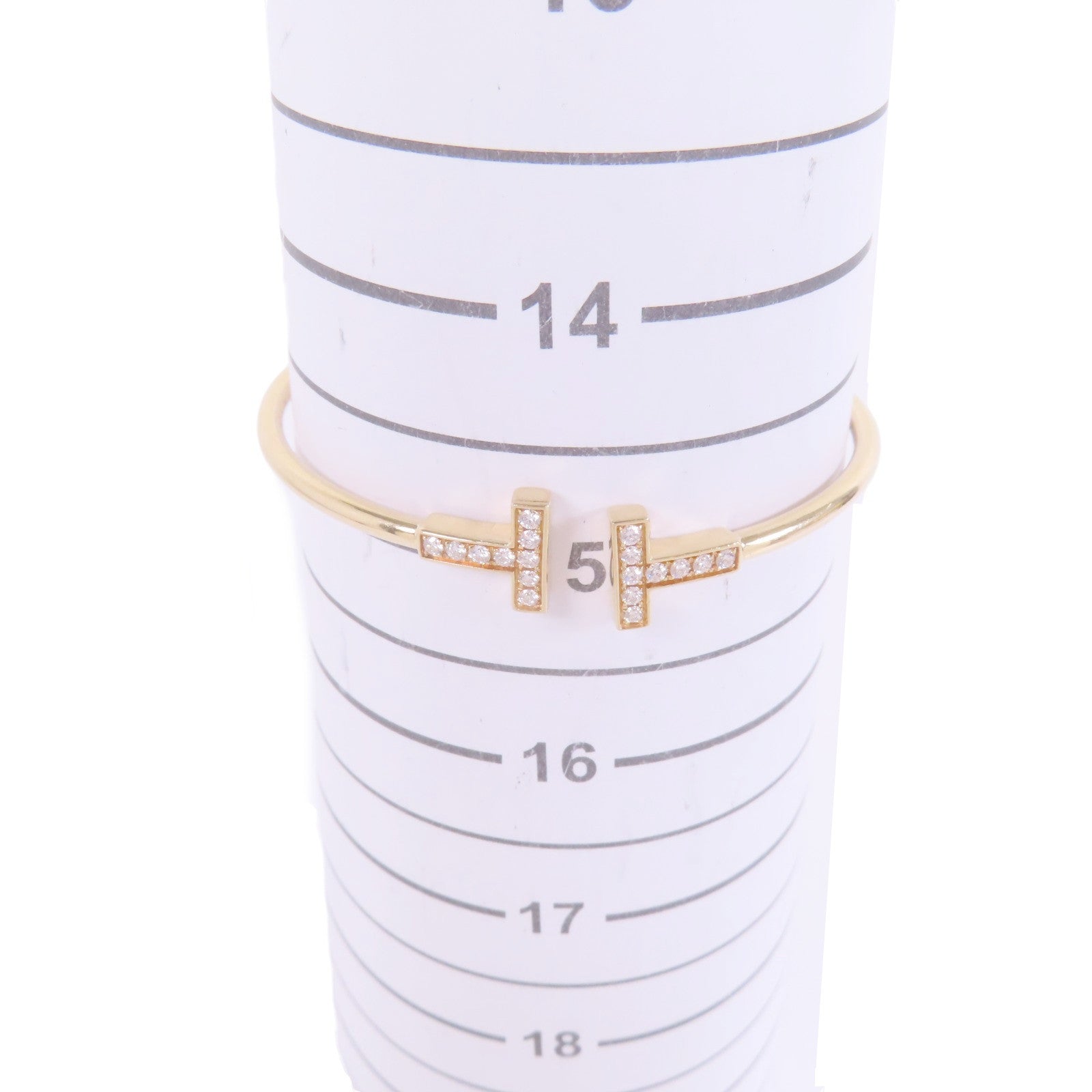 TIFFANY＆CO 18K玫瑰金T Wire Diamond Bangle鑽石手鐲