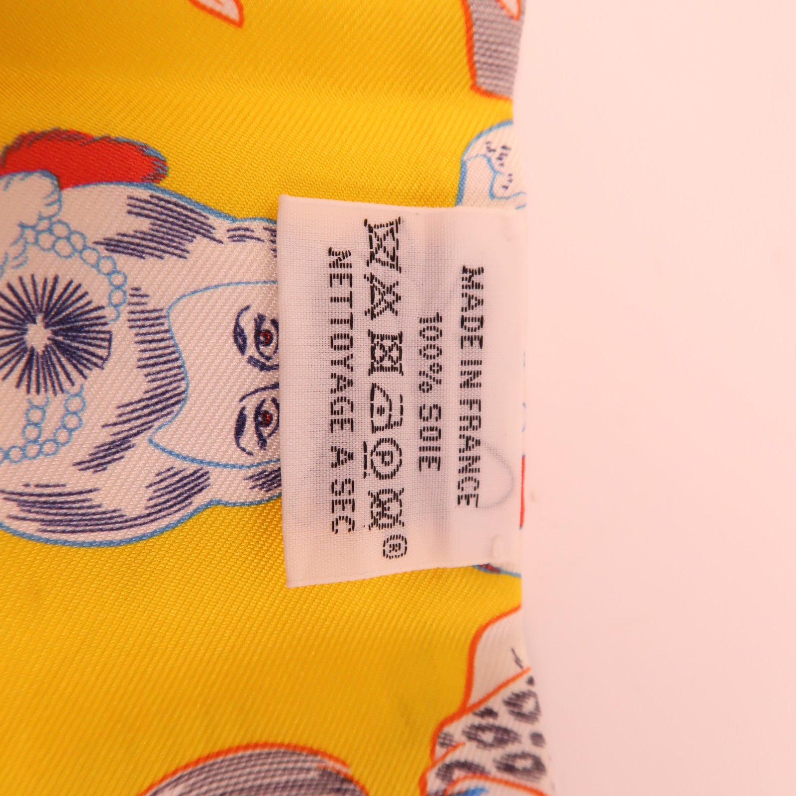 HERMES Twilly Scarf Scarves Silk Yellow