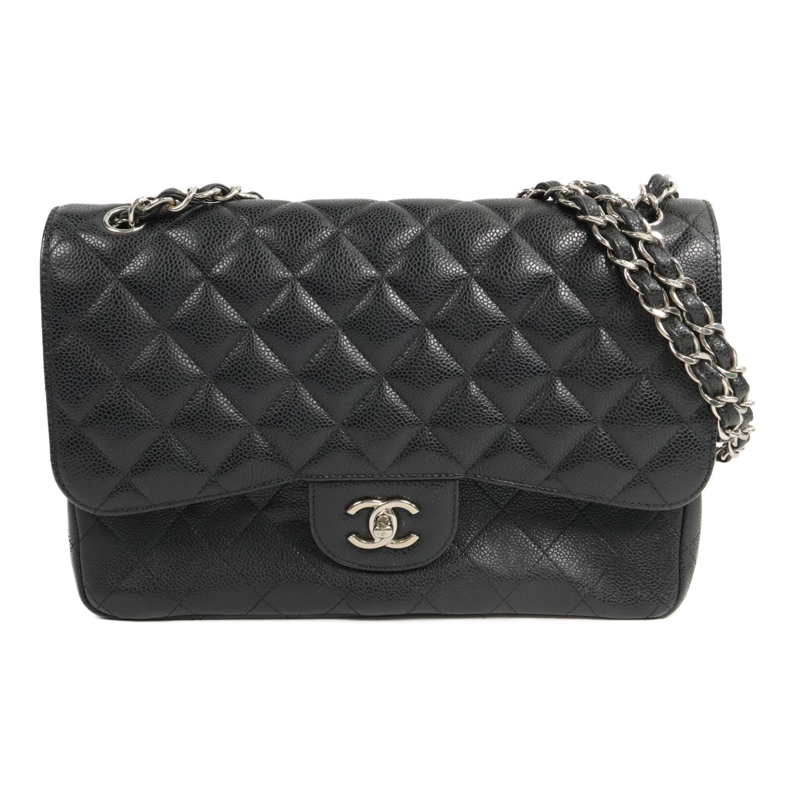CHANEL 牛皮皮革Large Classic手挽肩背兩用袋