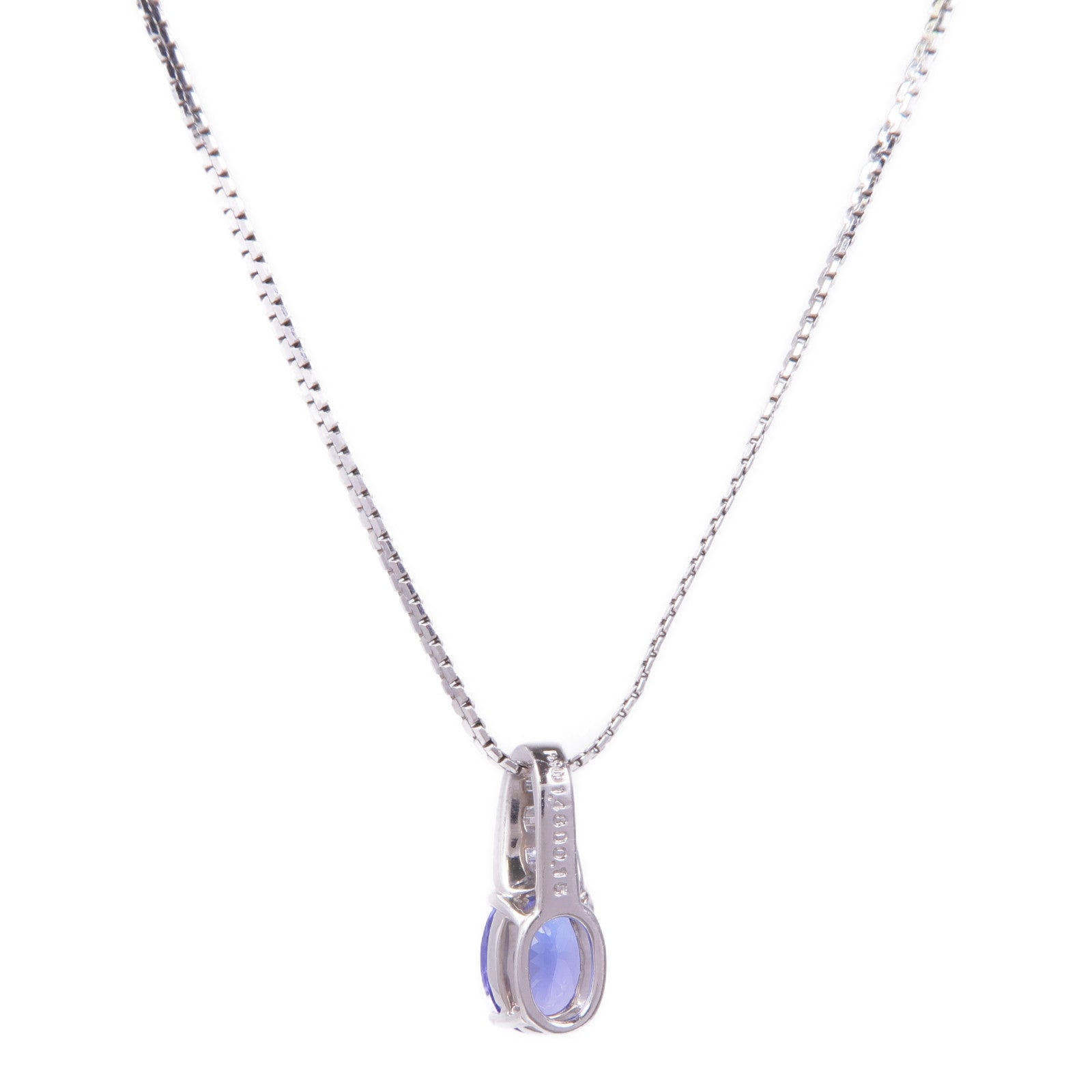 JEWELRY PT900/PT850鉑金Diamond/Tanzanite Necklace鑽石/坦桑石項鍊