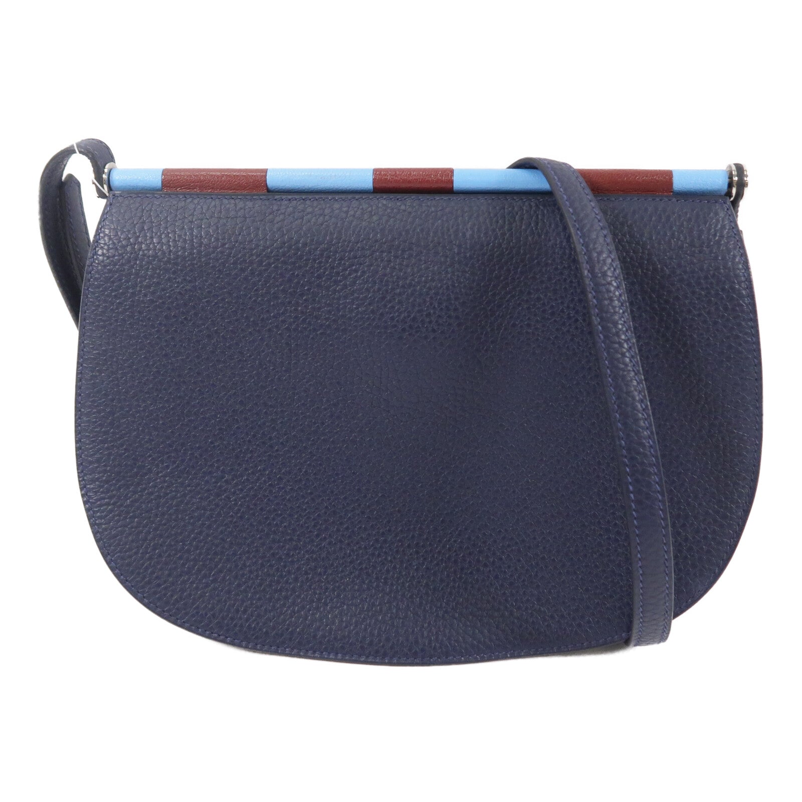 HERMES Clemence皮革Sac Saut 25肩背袋Bleu Nuit