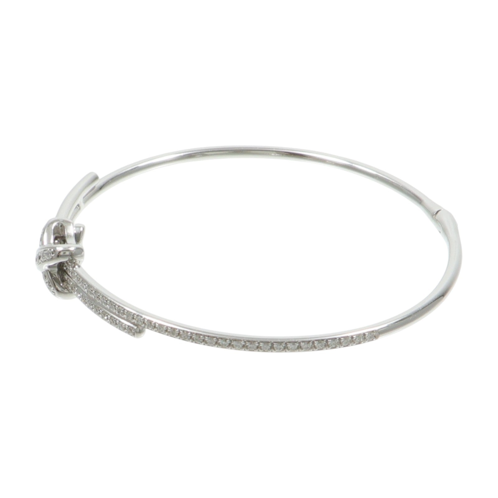 Chaumet 18K白金Jeux De Liens Bracelet Pave Diamond鑽石手鐲