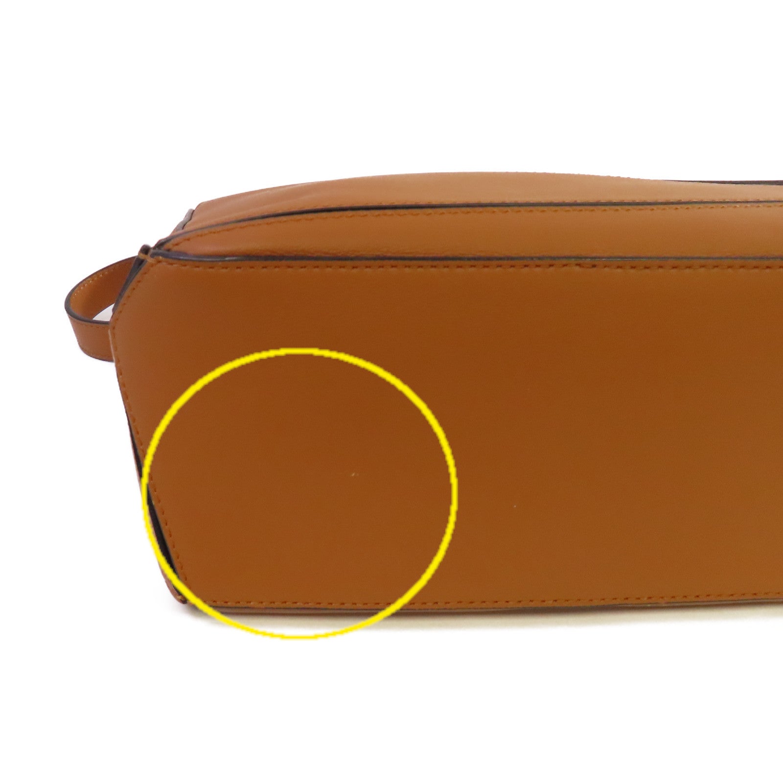 LOEWE 牛皮皮革Puzzle Bag 2Way Shoulder Bag銀扣手挽肩背兩用袋啡色