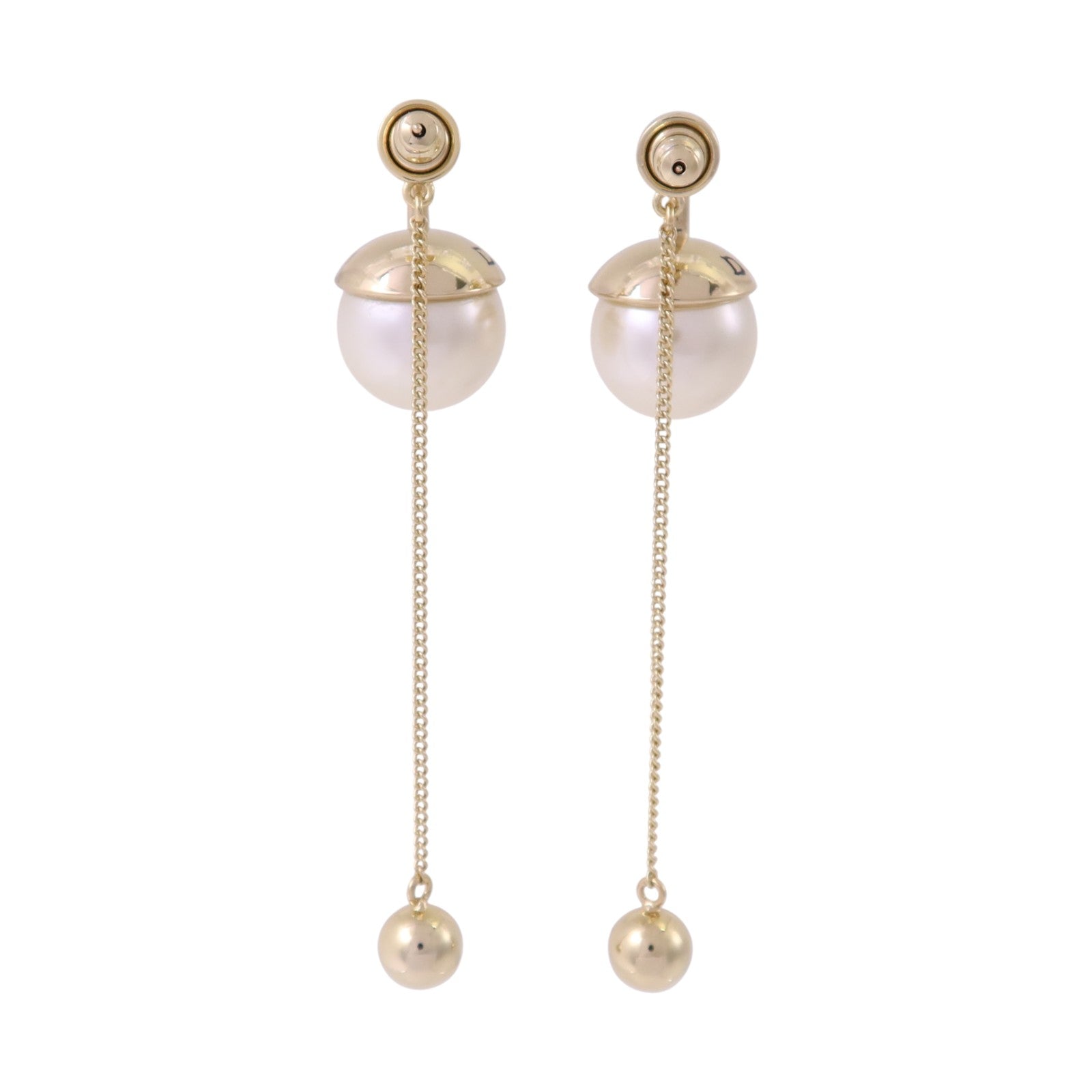 Dior 金屬/仿珍珠Tribales Earrings金扣耳環