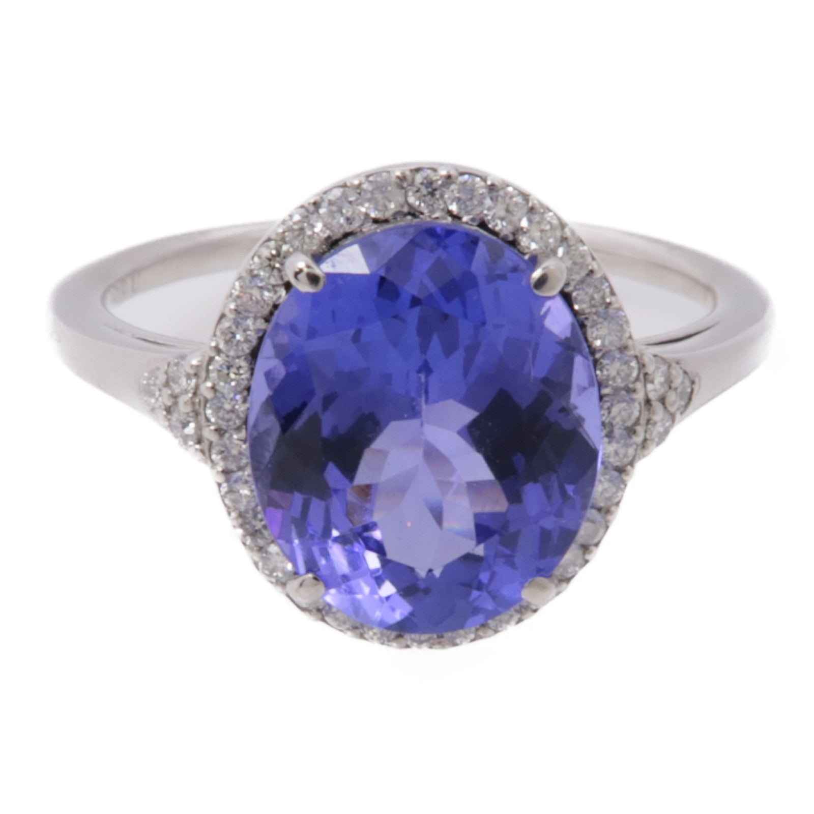 JEWELRY 【激減優惠】PT鉑金Tanzanite Diamond Ring坦桑石/鑽石戒指US#7.25