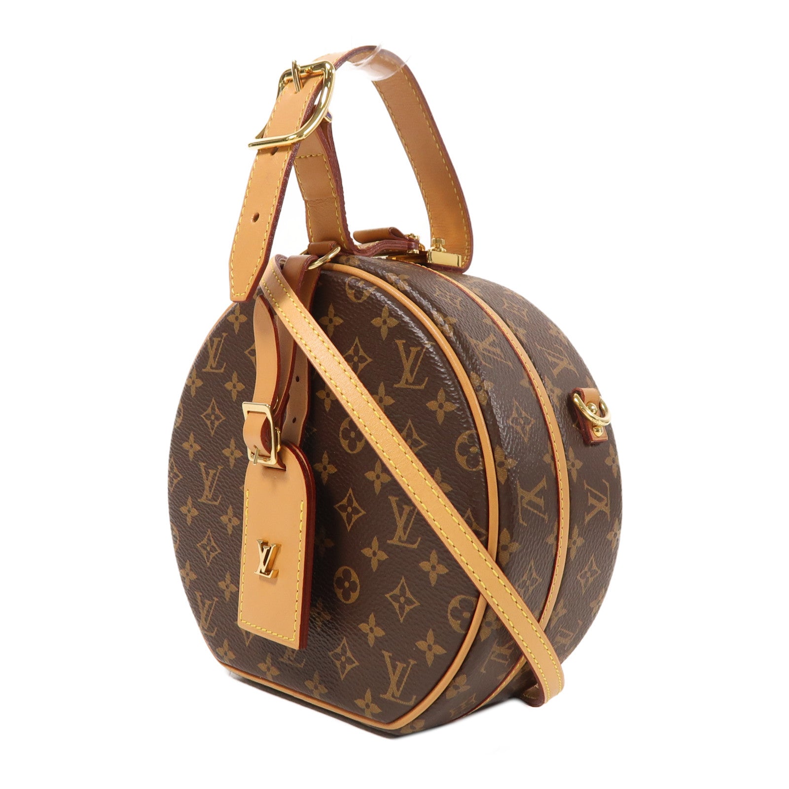 LOUIS VUITTON Monogram Petite Boite Chapeau金扣手挽肩背兩用袋