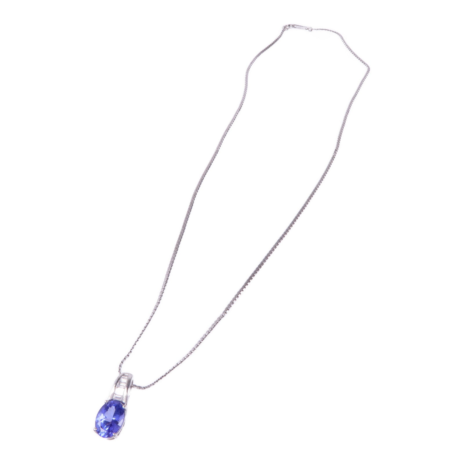 JEWELRY 【激減優惠】PT900/PT850鉑金Diamond/Tanzanite Necklace鑽石/坦桑石項鍊