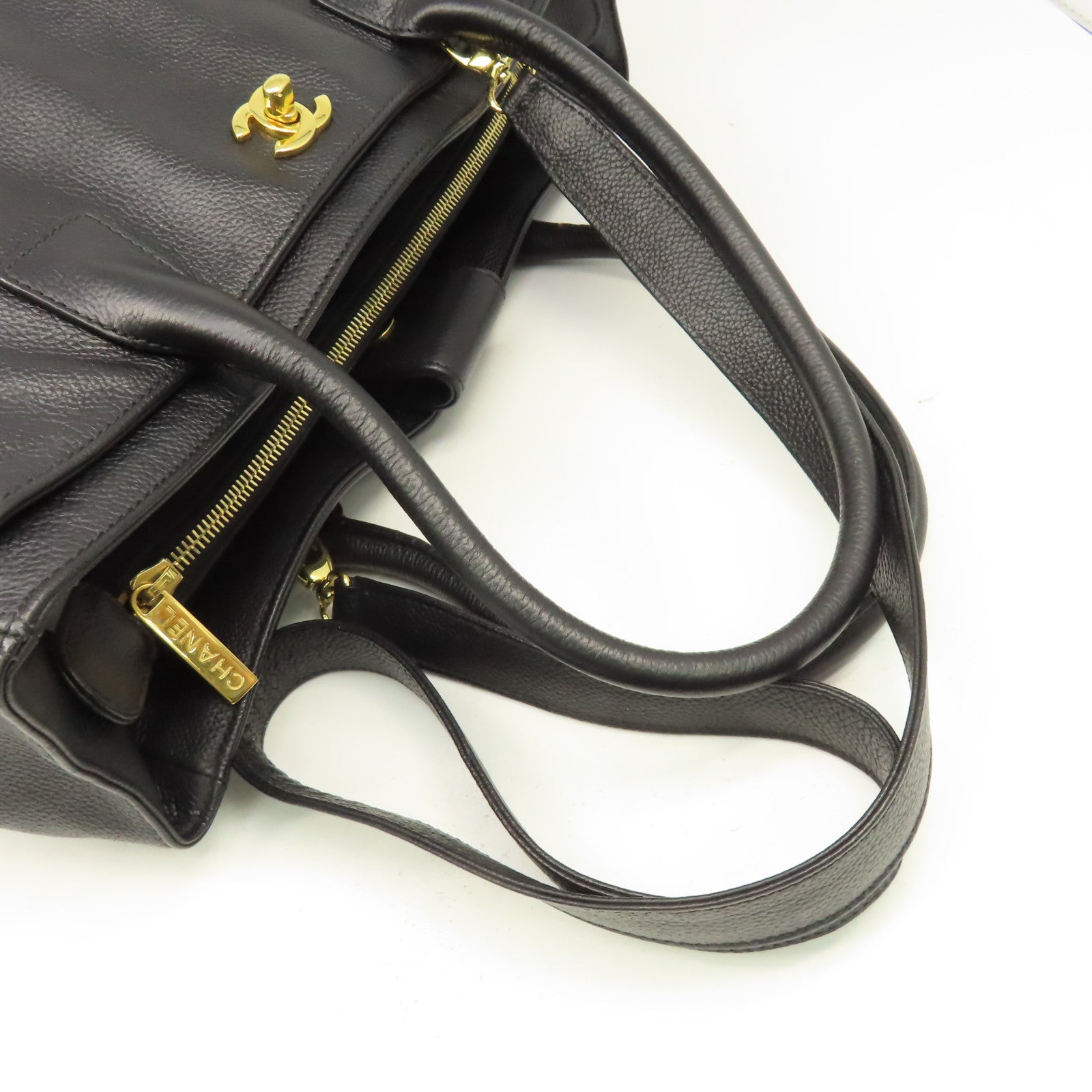 CHANEL 【激減優惠】牛皮皮革2Way Shoulder Bag金扣手挽肩背兩用袋黑色