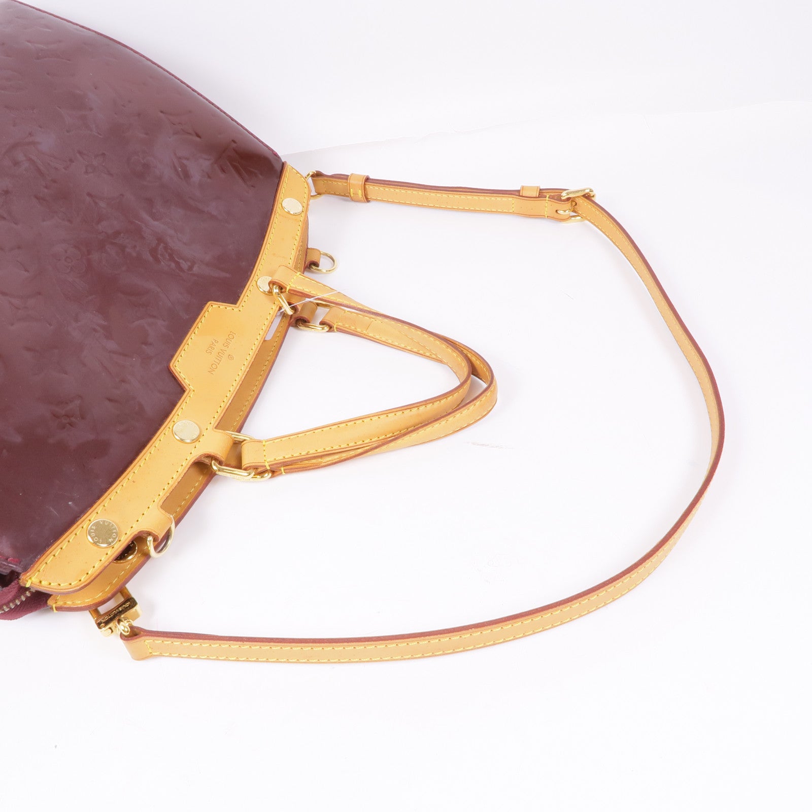 LOUIS VUITTON Vernis Brea MM金扣手挽肩背兩用袋Rouge Fauviste