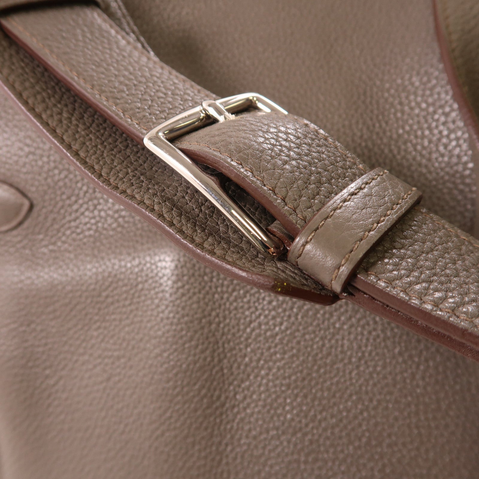 HERMES Clemence皮革Jypsiere 34銀扣肩背袋