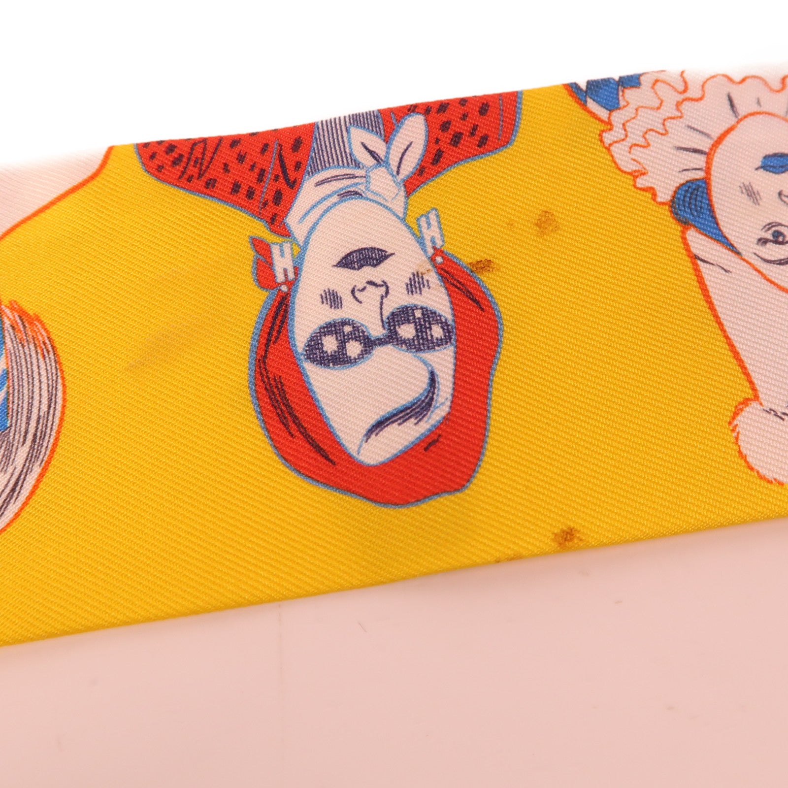 HERMES Twilly Scarf Scarves Silk Yellow