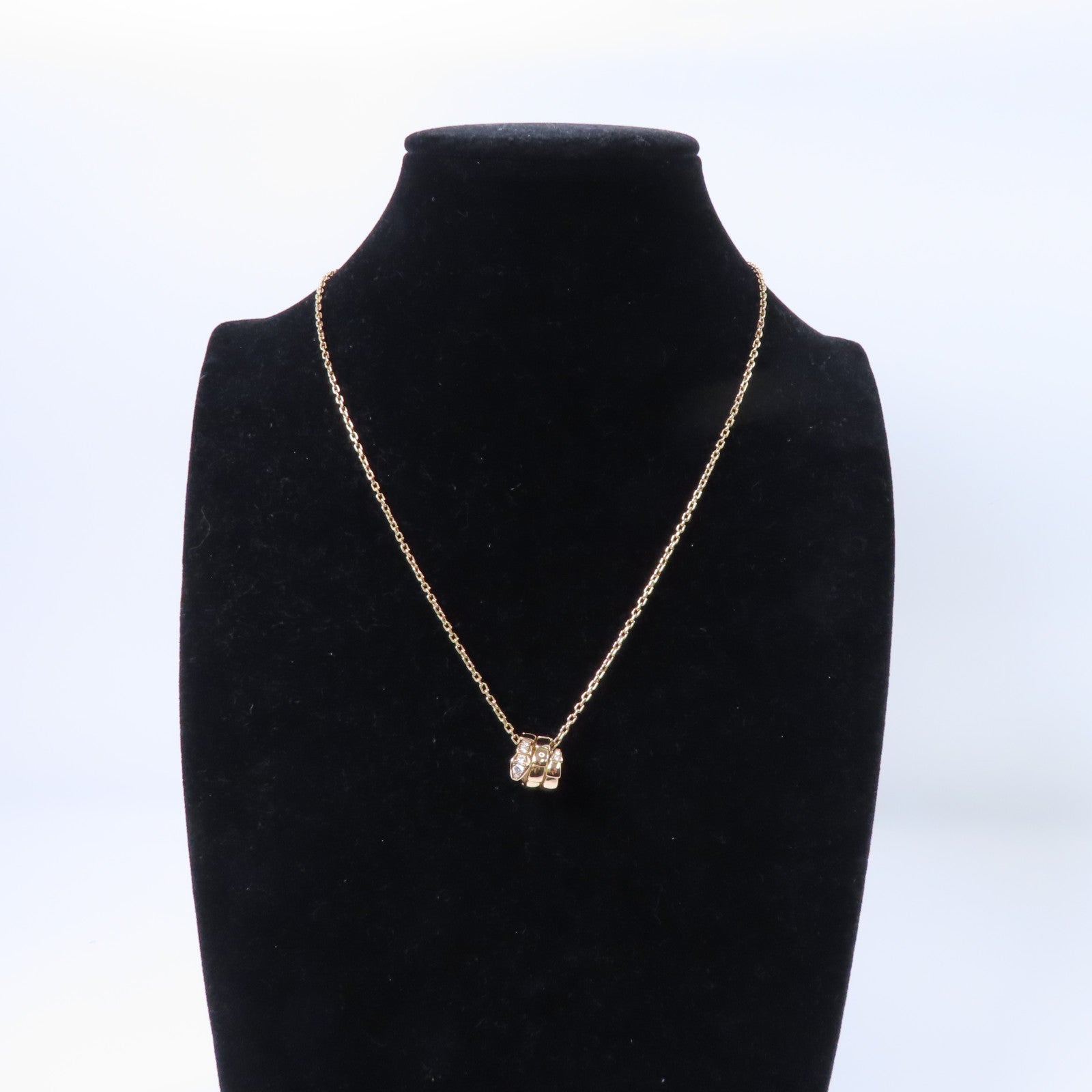 BVLGARI 18K玫瑰金Serpenti Viper Diamond Necklace鑽石項鍊