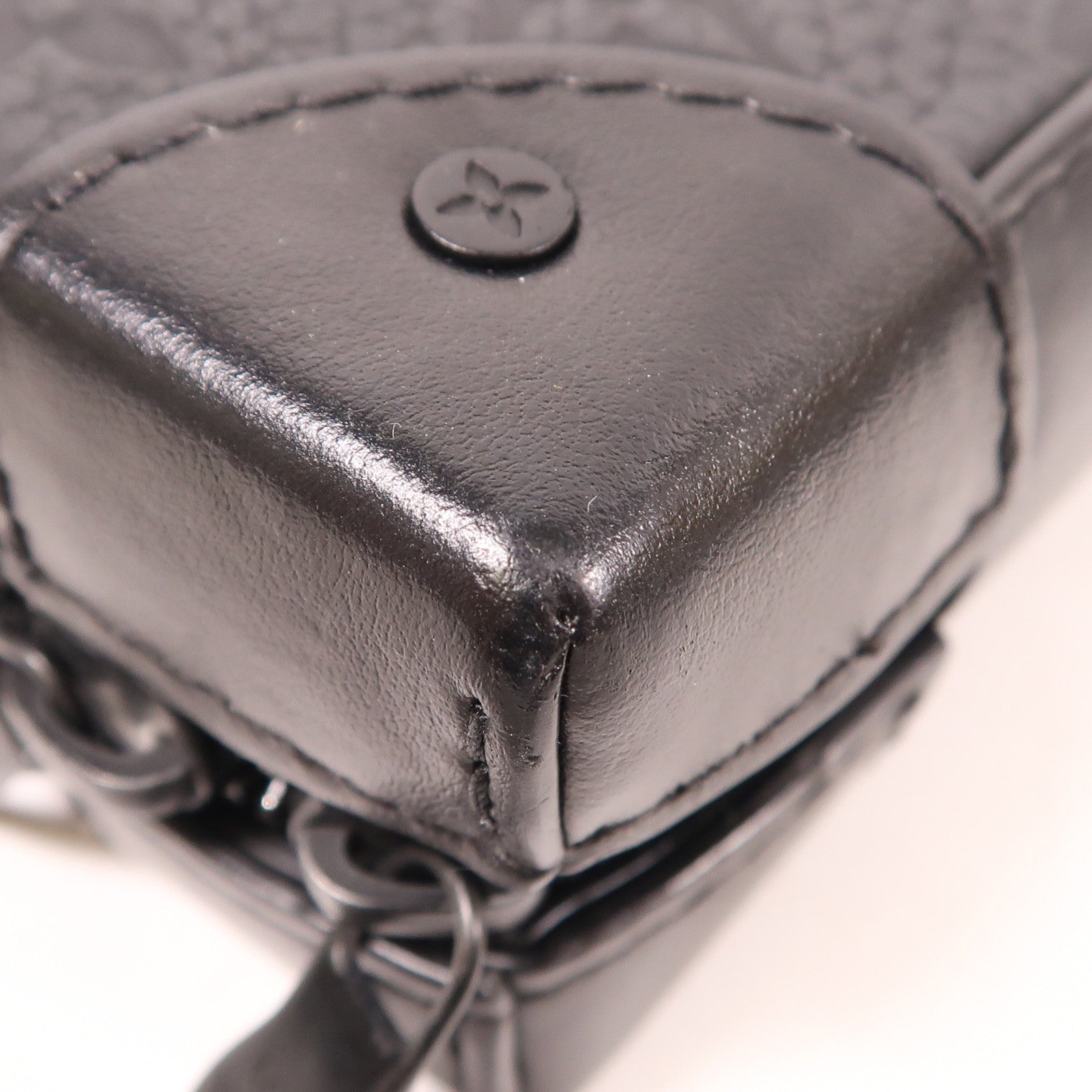 LOUIS VUITTON LV Soft Trunk Shoulder Bag M80224 Monogram Taurillon Black