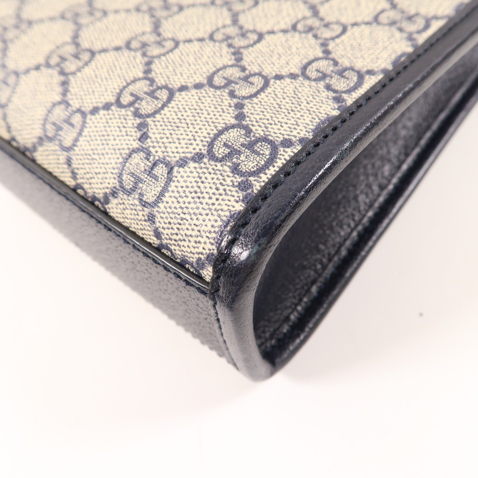 GUCCI 塗層帆布Mini Tote Bag With Interlocking G銀扣手挽肩背兩用袋黑色/淺褐色