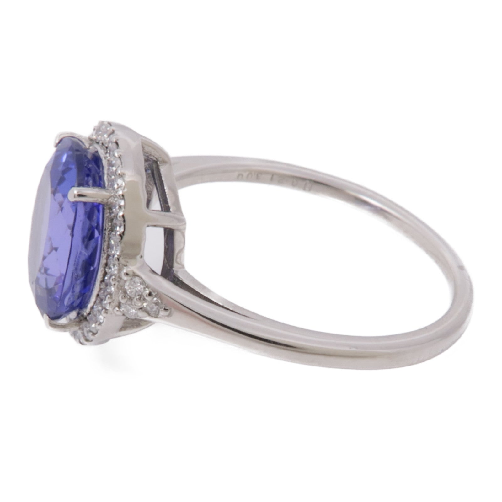 JEWELRY 【激減優惠】PT鉑金Tanzanite Diamond Ring坦桑石/鑽石戒指US#7.25