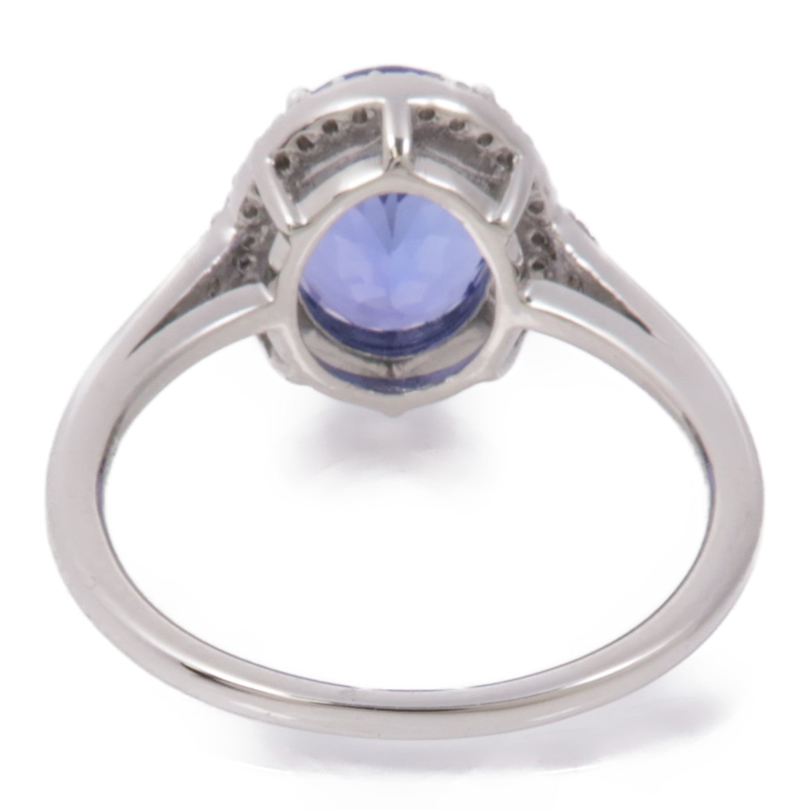 JEWELRY 【激減優惠】PT鉑金Tanzanite Diamond Ring坦桑石/鑽石戒指US#7.25