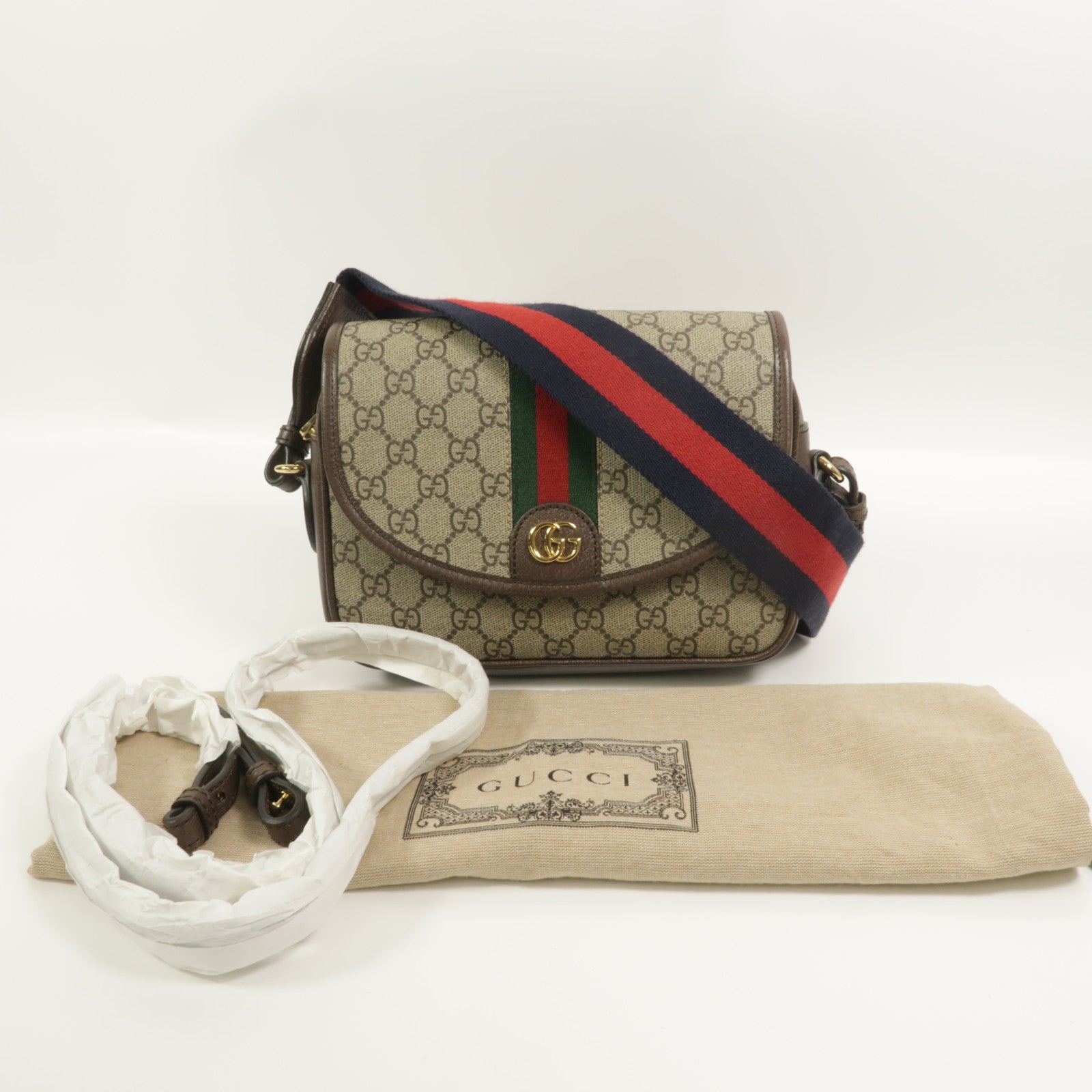 GUCCI 塗層帆布Ophidia small手挽肩背兩用袋