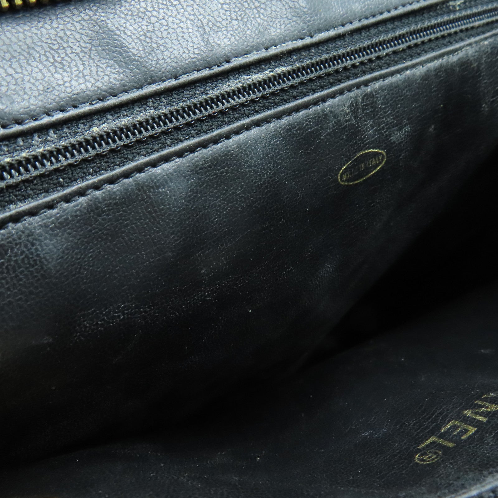 CHANEL cowhide leather Shoulder Bag gold buckle shoulder bag black