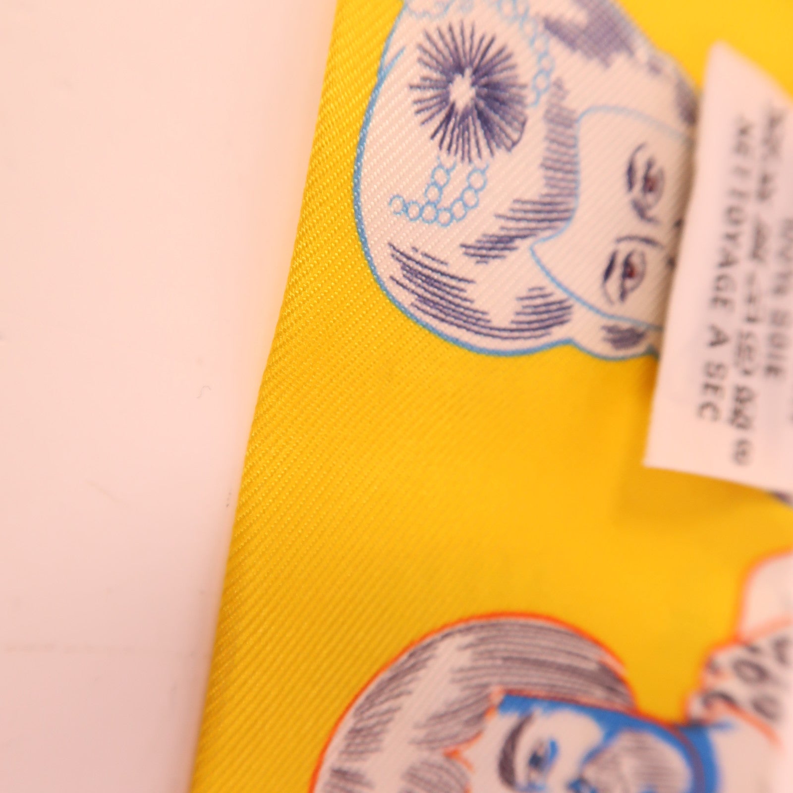 HERMES Twilly Scarf Scarves Silk Yellow