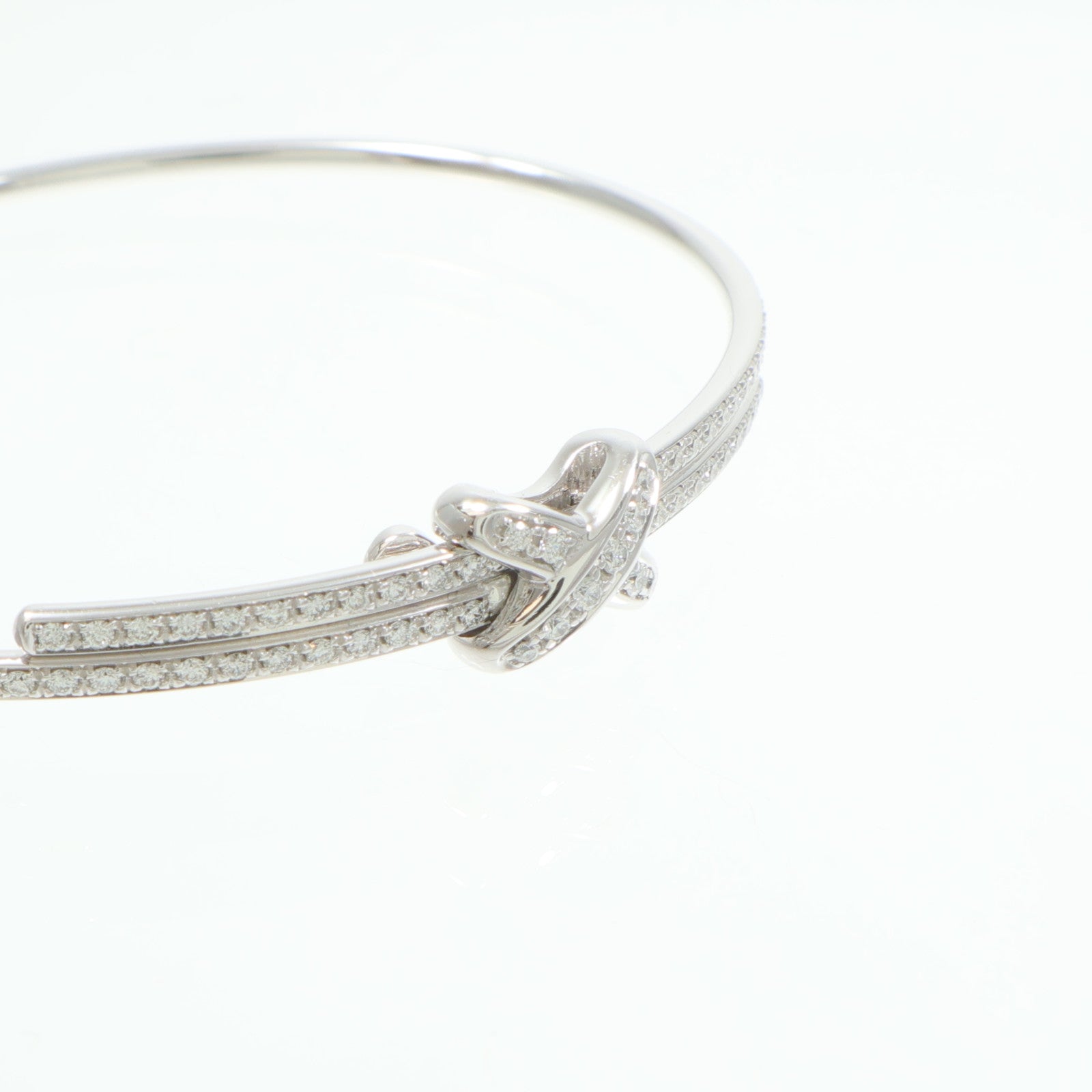 Chaumet 18K白金Jeux De Liens Bracelet Pave Diamond鑽石手鐲
