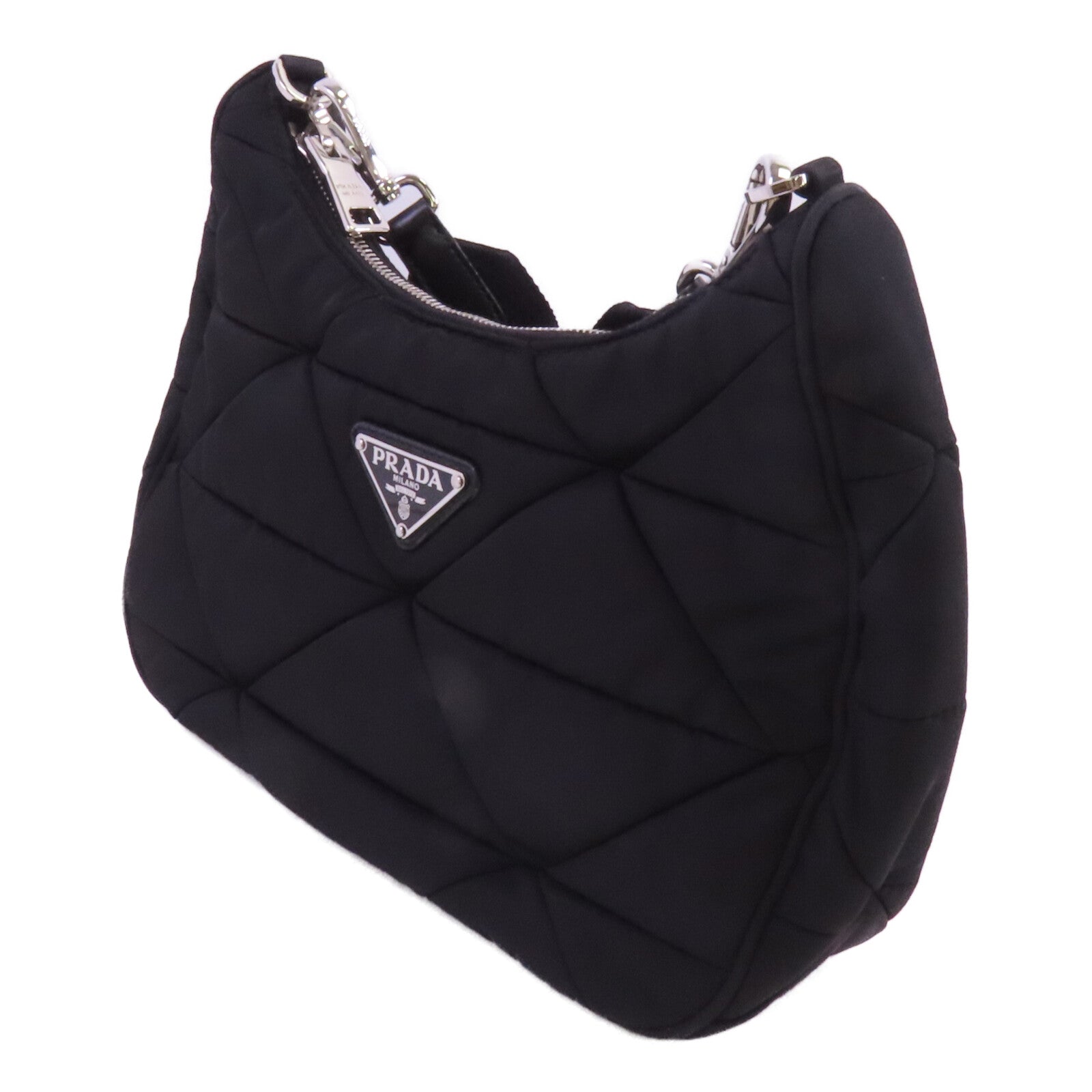 PRADA 尼龍Padded Re Nylon銀扣肩背袋