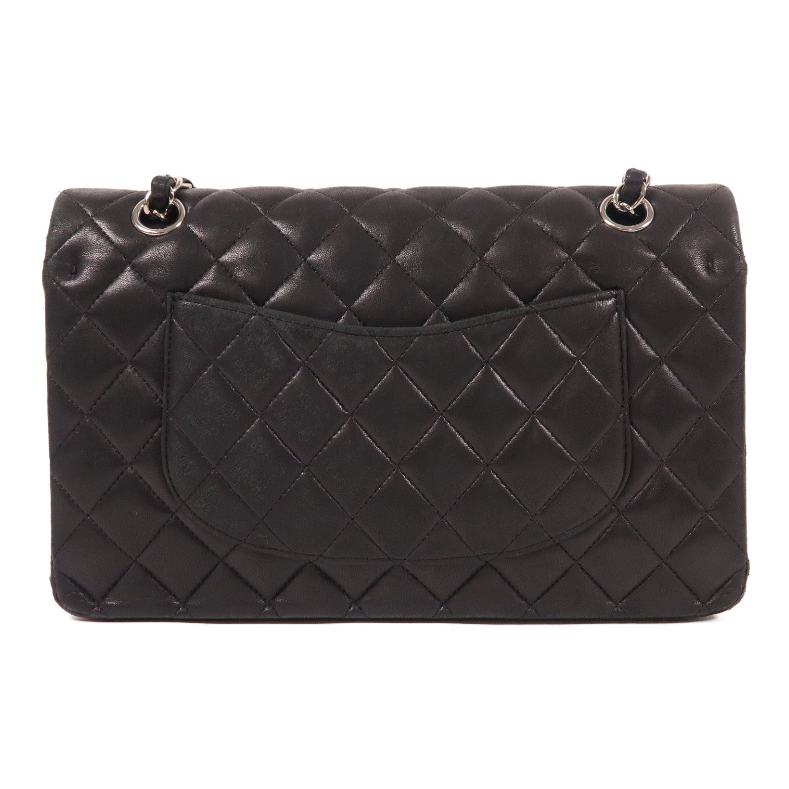 CHANEL 羊皮皮革Classic 25銀扣鏈帶肩背袋