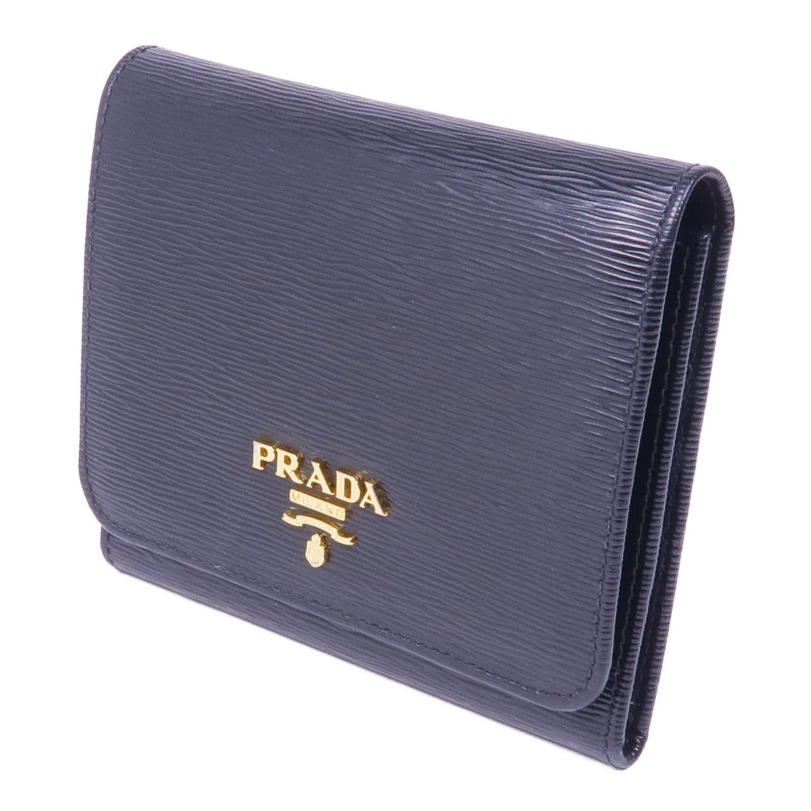 PRADA 【激減優惠】牛皮皮革Wallet金扣錢包