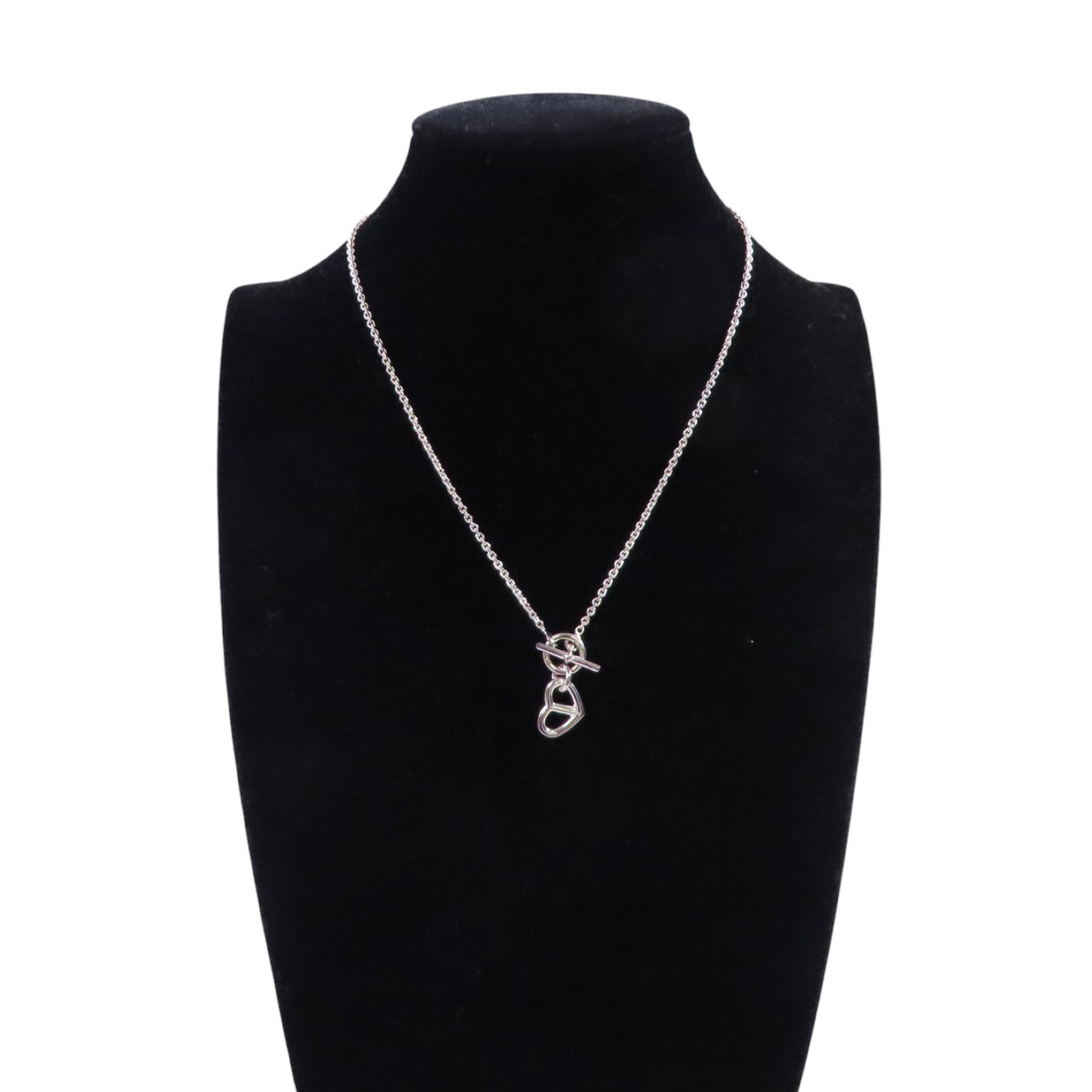 HERMES 925純銀Cache Cœur Amulette Pendant Necklace銀扣項鏈