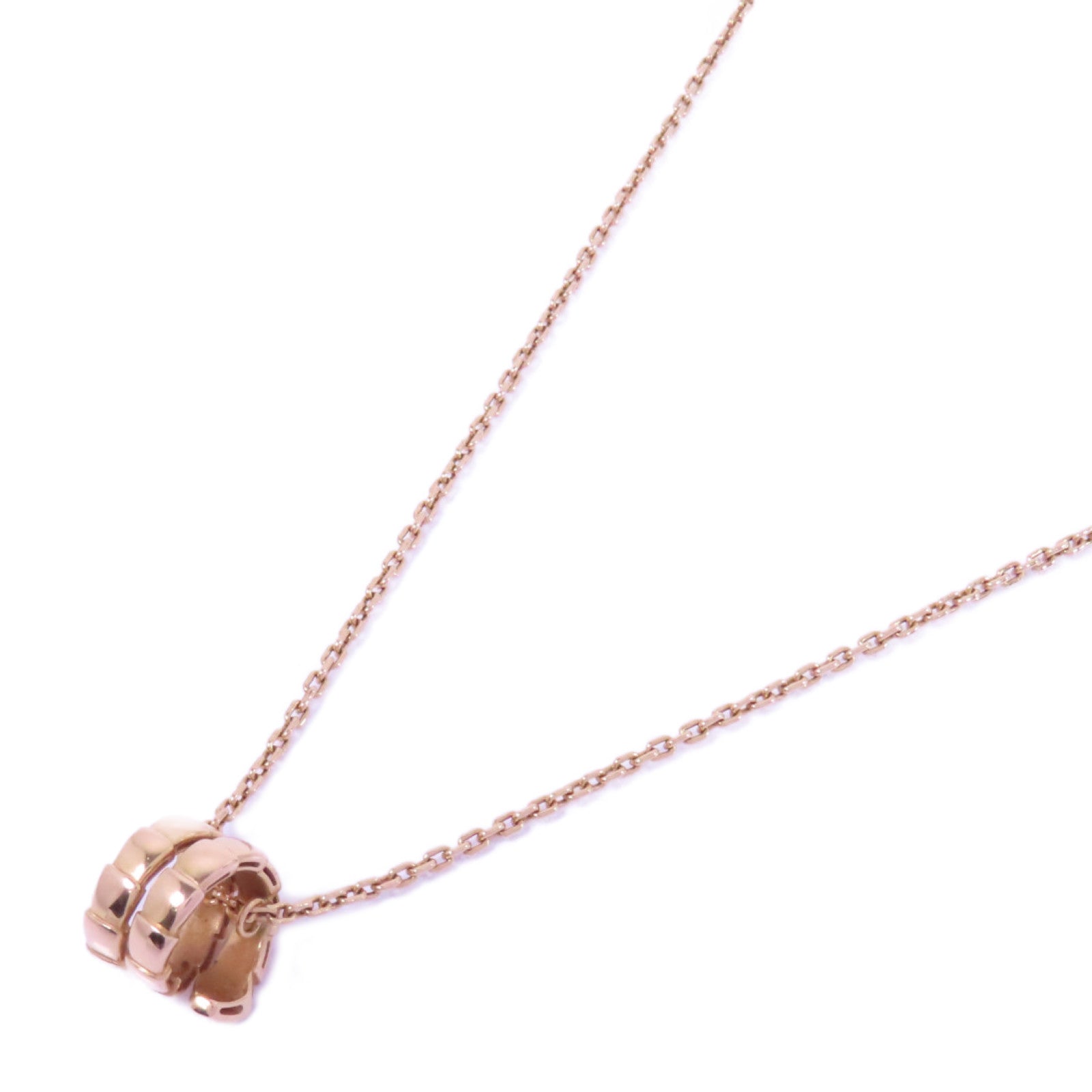 BVLGARI 18K玫瑰金Serpenti Viper Diamond Necklace鑽石項鍊