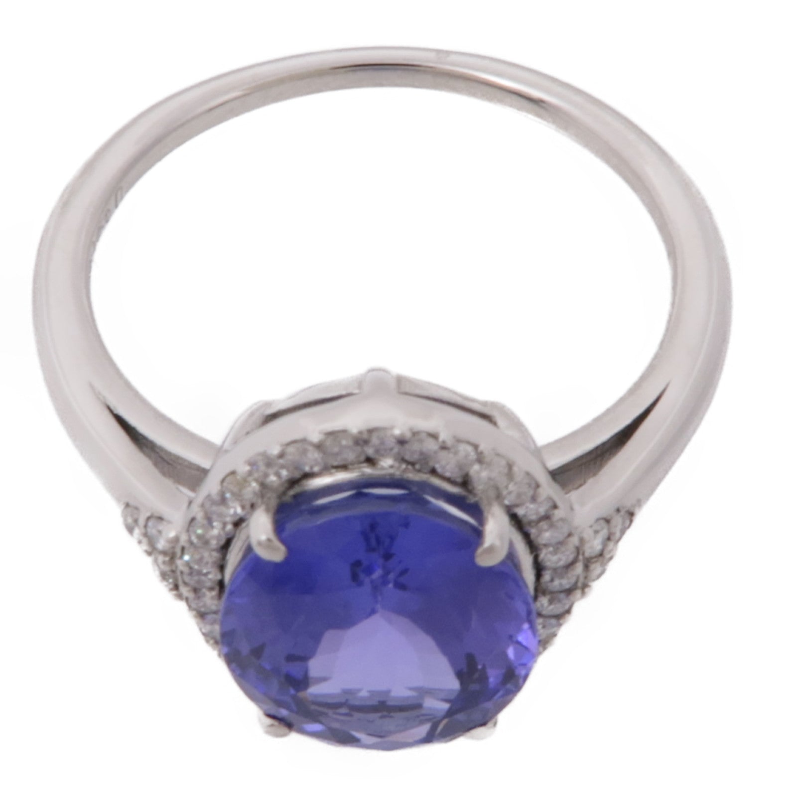 JEWELRY 【激減優惠】PT鉑金Tanzanite Diamond Ring坦桑石/鑽石戒指US#7.25
