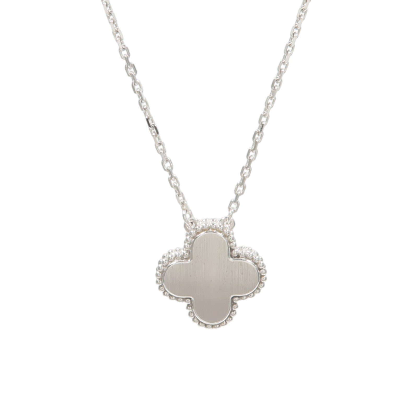 Van Cleef & Arpels 18K白金Vintage Alhambra Holiday 2022賽佛爾陶瓷/鑽石項鍊