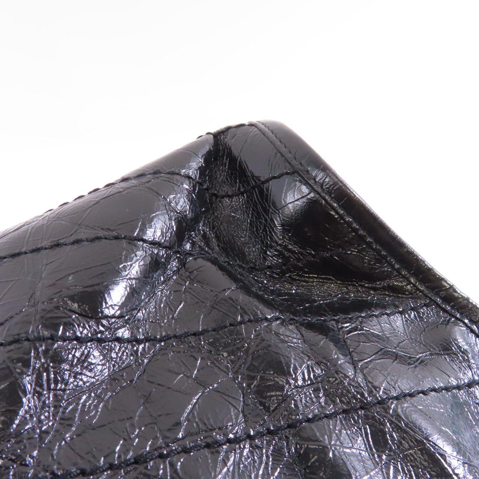 SAINT LAURENT 牛皮皮革Shoulder Bag銀扣鏈帶肩背袋黑色
