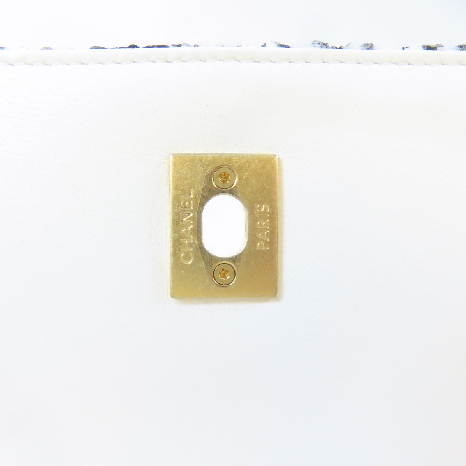 CHANEL 【激減優惠】斜紋軟呢2 Way Shoulder Bag金扣手挽肩背兩用袋黑色/白色