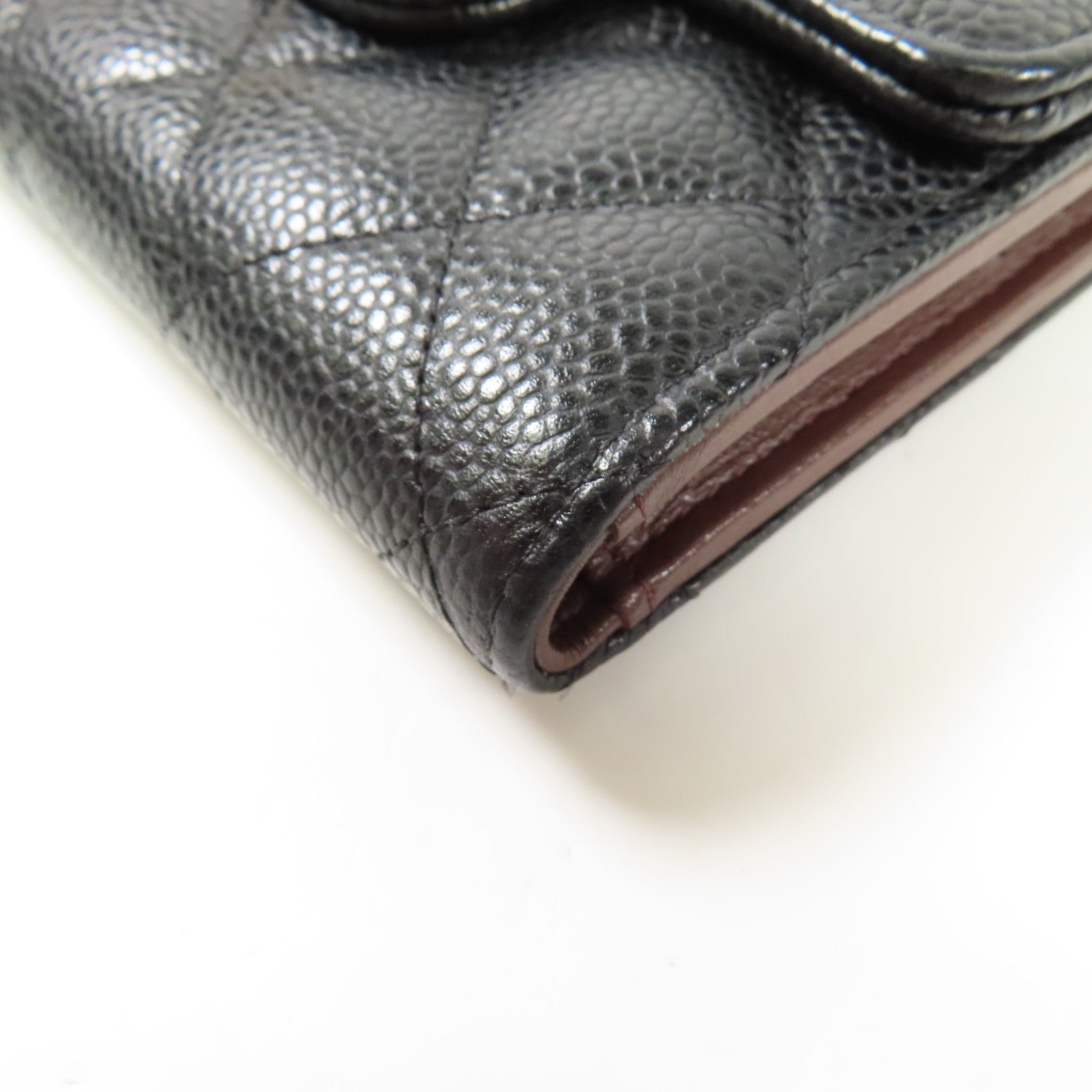 CHANEL 牛皮皮革Trifold Wallet金扣錢包