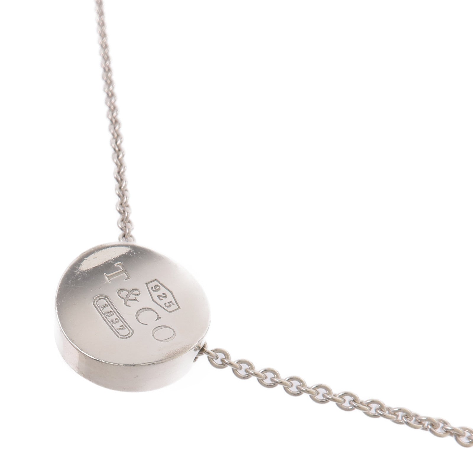 TIFFANY＆CO 925純銀1837 Concave Circle Pendant項鍊