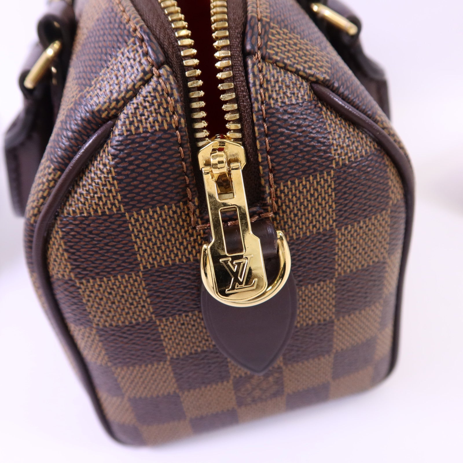 LOUIS VUITTON Damier Speedy Bandouliere 20金扣手挽肩背兩用袋