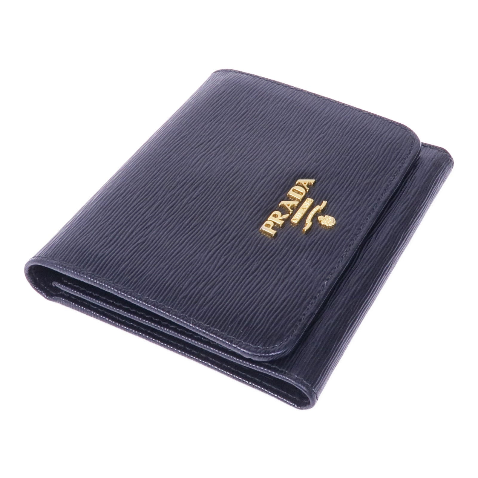 PRADA 【激減優惠】牛皮皮革Wallet金扣錢包