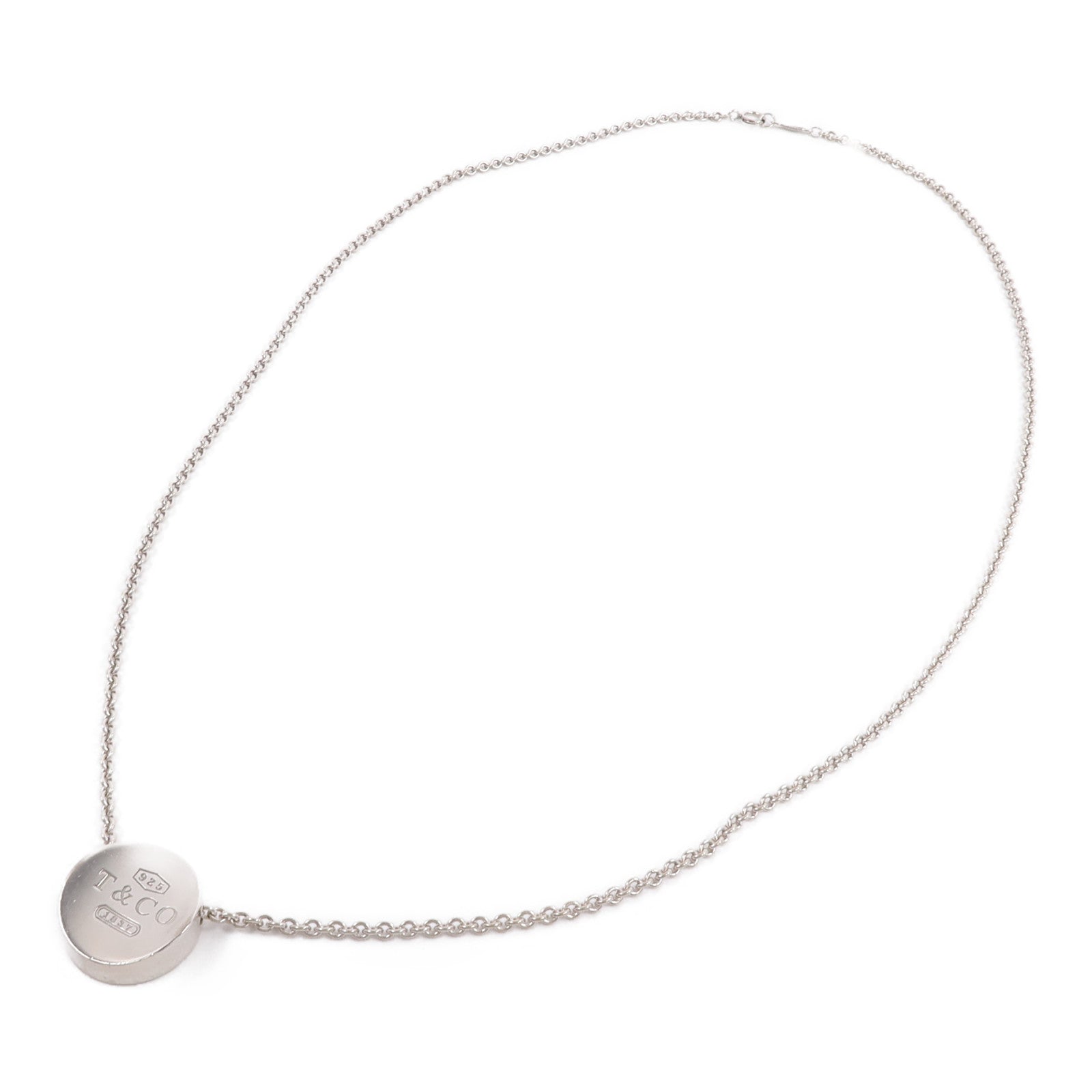 TIFFANY＆CO 925純銀1837 Concave Circle Pendant項鍊