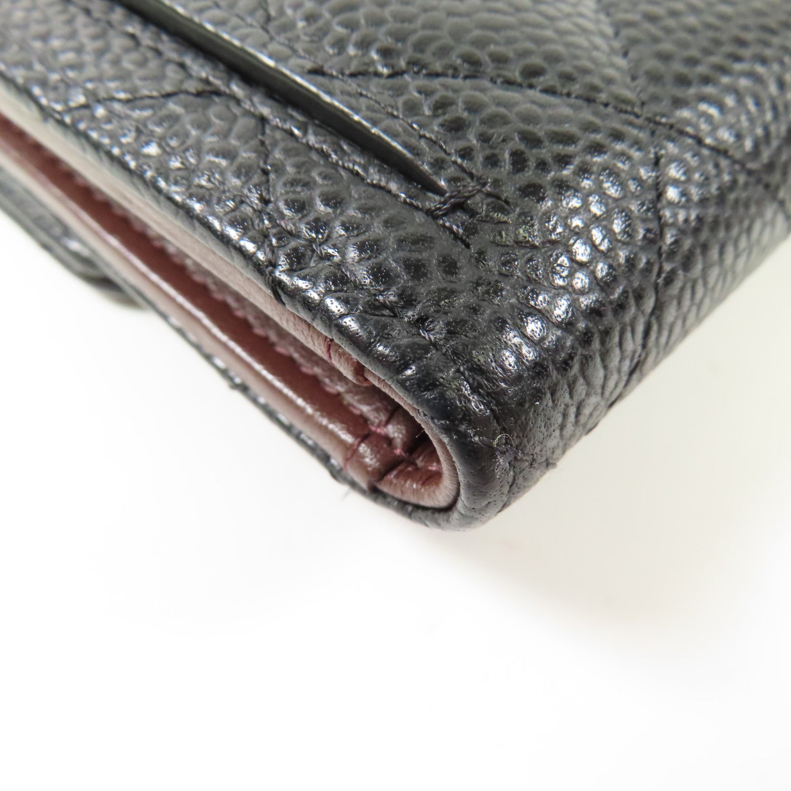 CHANEL 牛皮皮革Trifold Wallet金扣錢包