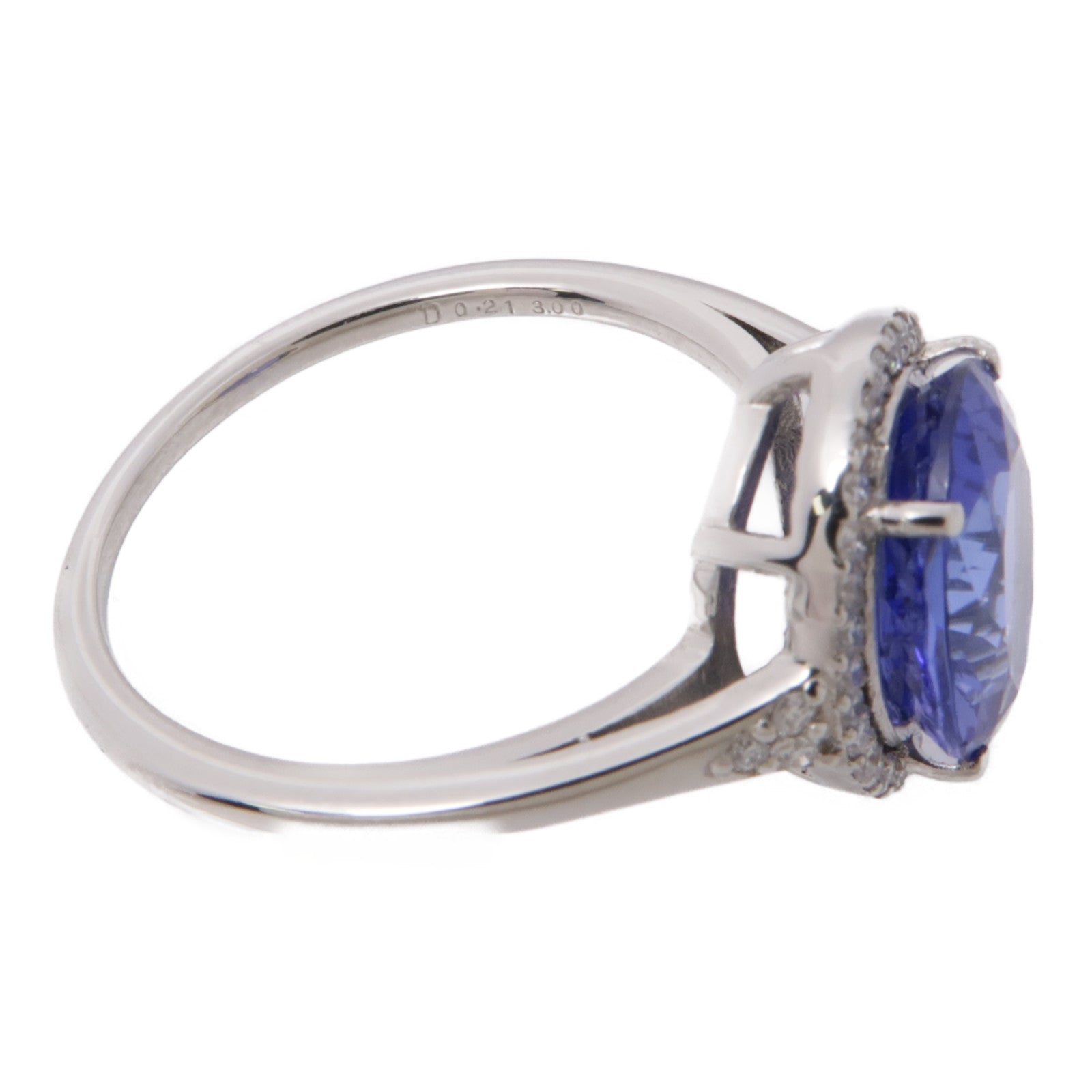 JEWELRY【激減優惠】 PT鉑金Tanzanite Diamond Ring坦桑石/鑽石戒指US#7.25